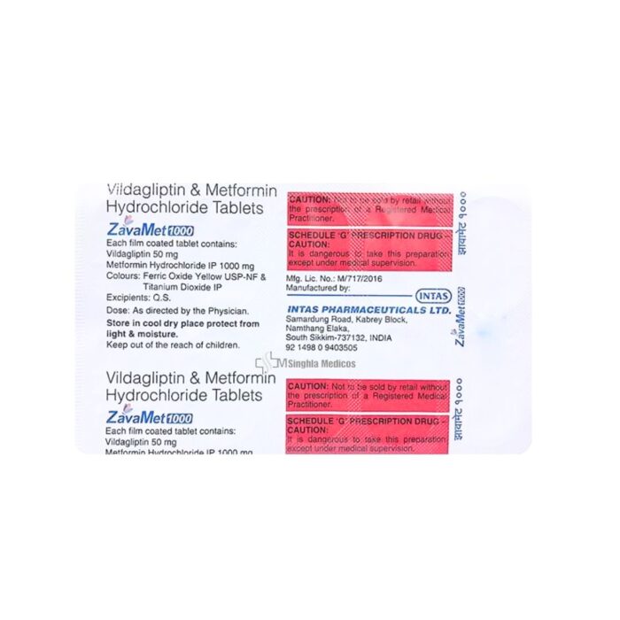 Zavamet 1000/50mg Strip Of 10 Tablets